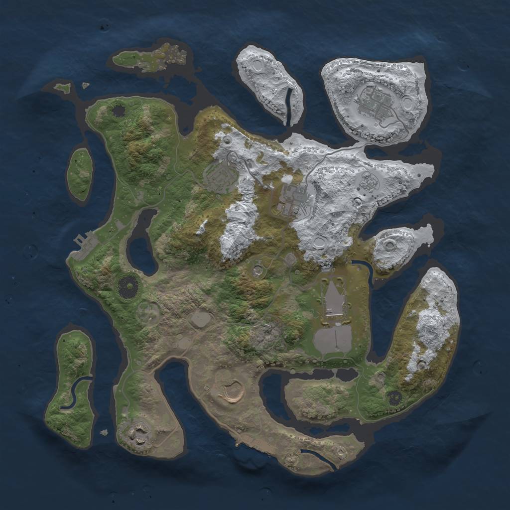 Rust Map: Procedural Map, Size: 3500, Seed: 1983865, 15 Monuments
