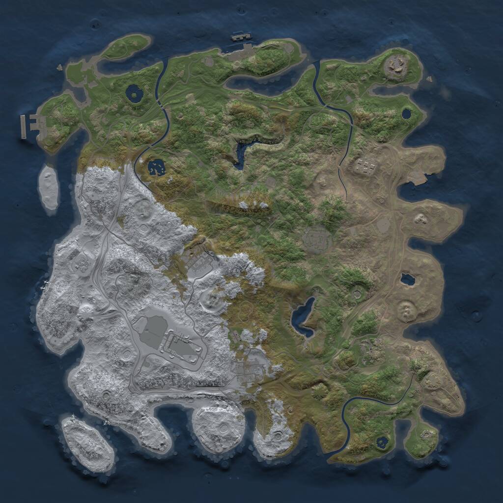 Rust Map: Procedural Map, Size: 4250, Seed: 2048717, 14 Monuments