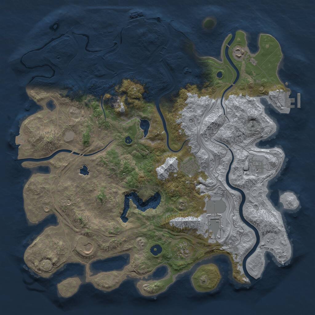 Rust Map: Procedural Map, Size: 4250, Seed: 5630792, 13 Monuments