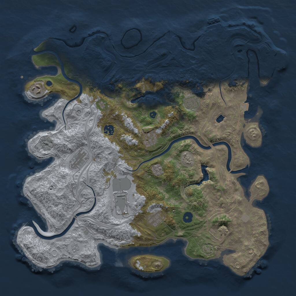 Rust Map: Procedural Map, Size: 4250, Seed: 8322, 14 Monuments