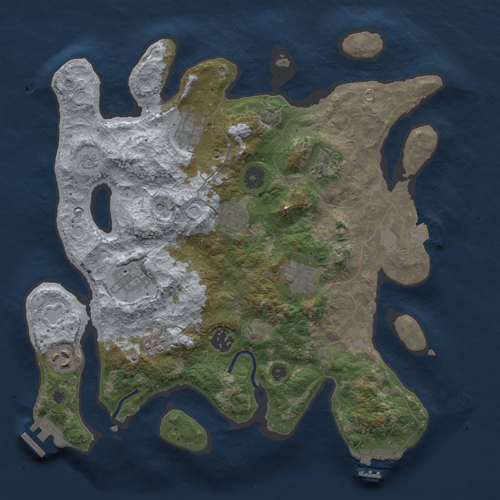 Rust Map: Procedural Map, Size: 3400, Seed: 1937546, 16 Monuments