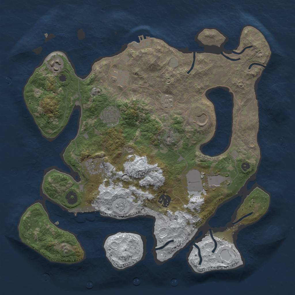 Rust Map: Procedural Map, Size: 3550, Seed: 789575, 17 Monuments
