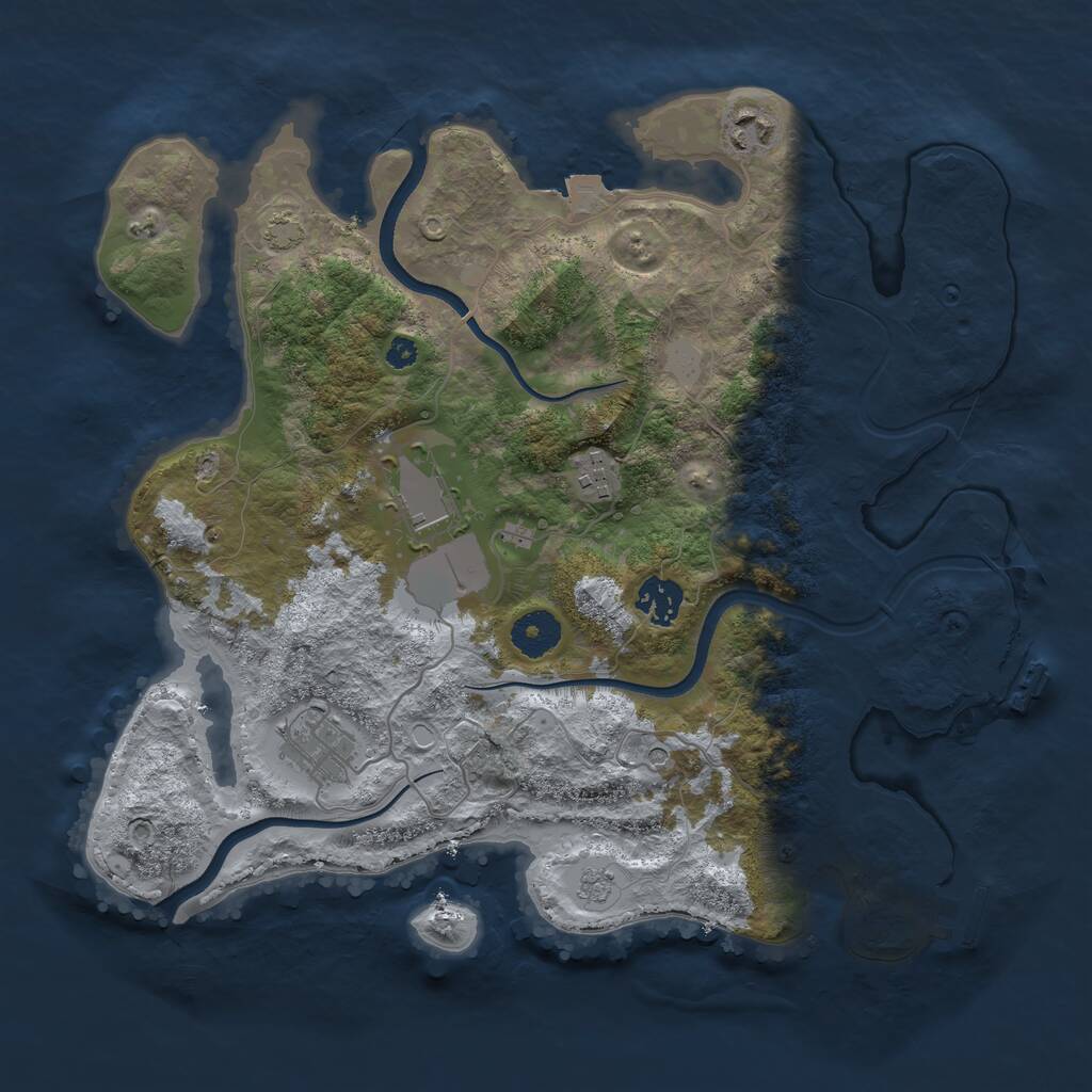 Rust Map: Procedural Map, Size: 3500, Seed: 1002879, 11 Monuments