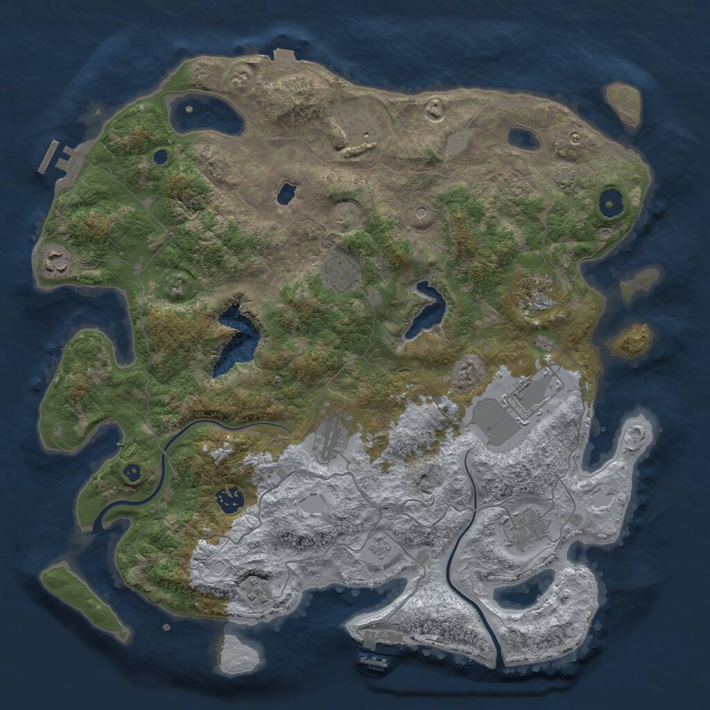 Rust Map: Procedural Map, Size: 4000, Seed: 9985, 15 Monuments