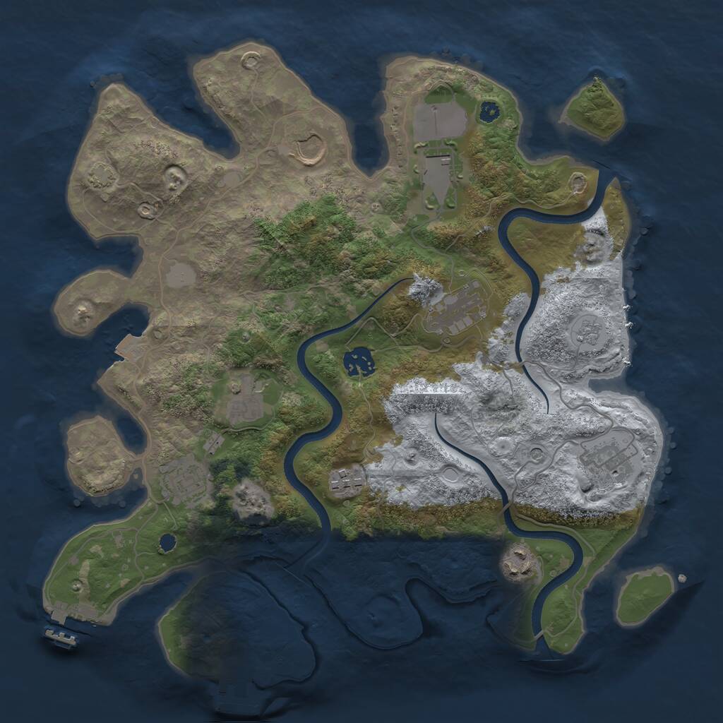 Rust Map: Procedural Map, Size: 3500, Seed: 3102433, 15 Monuments