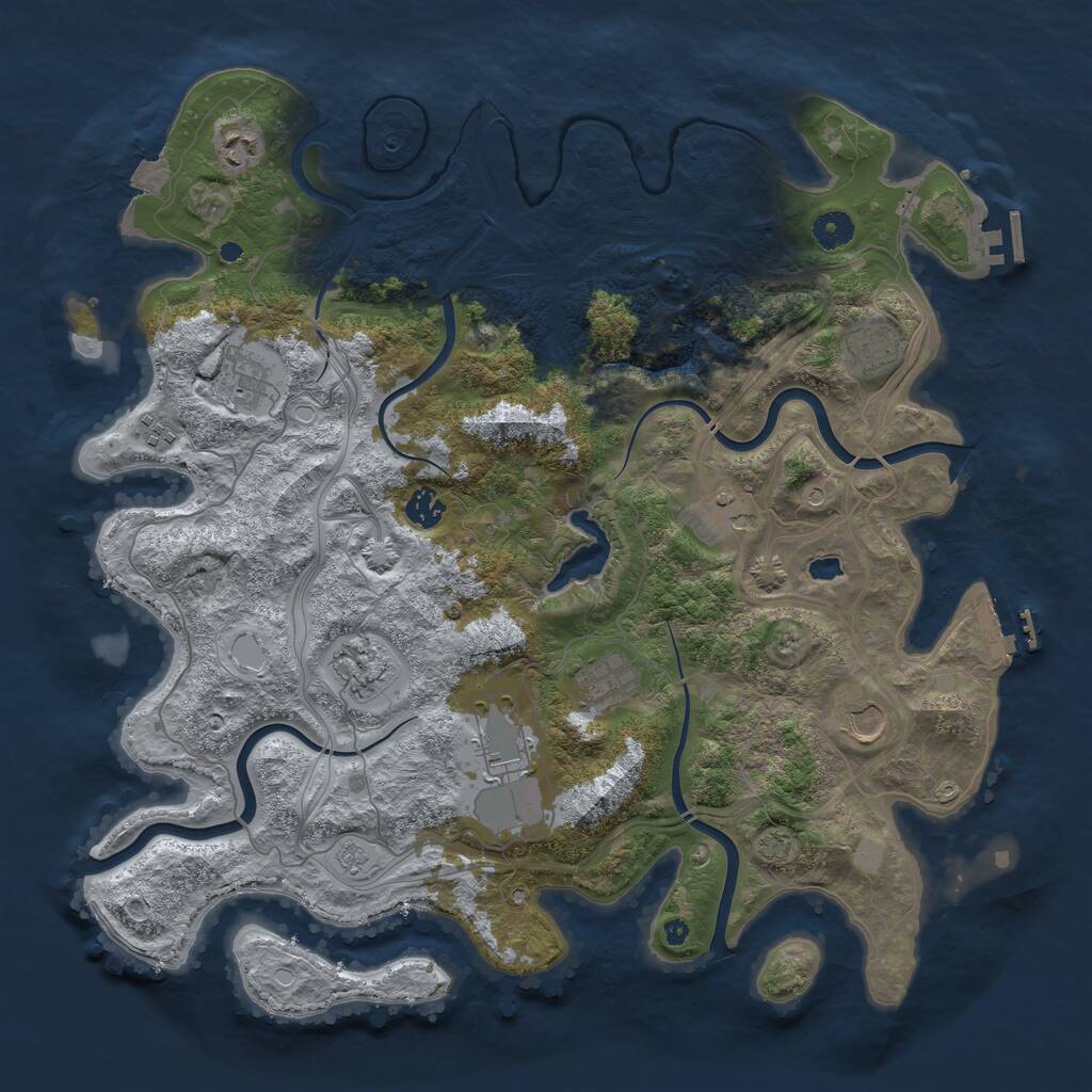 Rust Map: Procedural Map, Size: 4250, Seed: 1340595, 16 Monuments