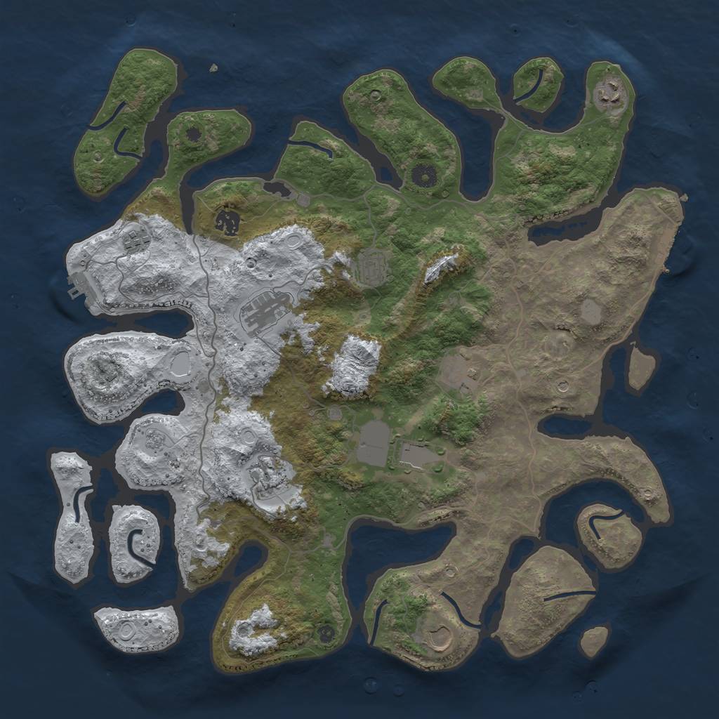 Rust Map: Procedural Map, Size: 4250, Seed: 808614, 18 Monuments