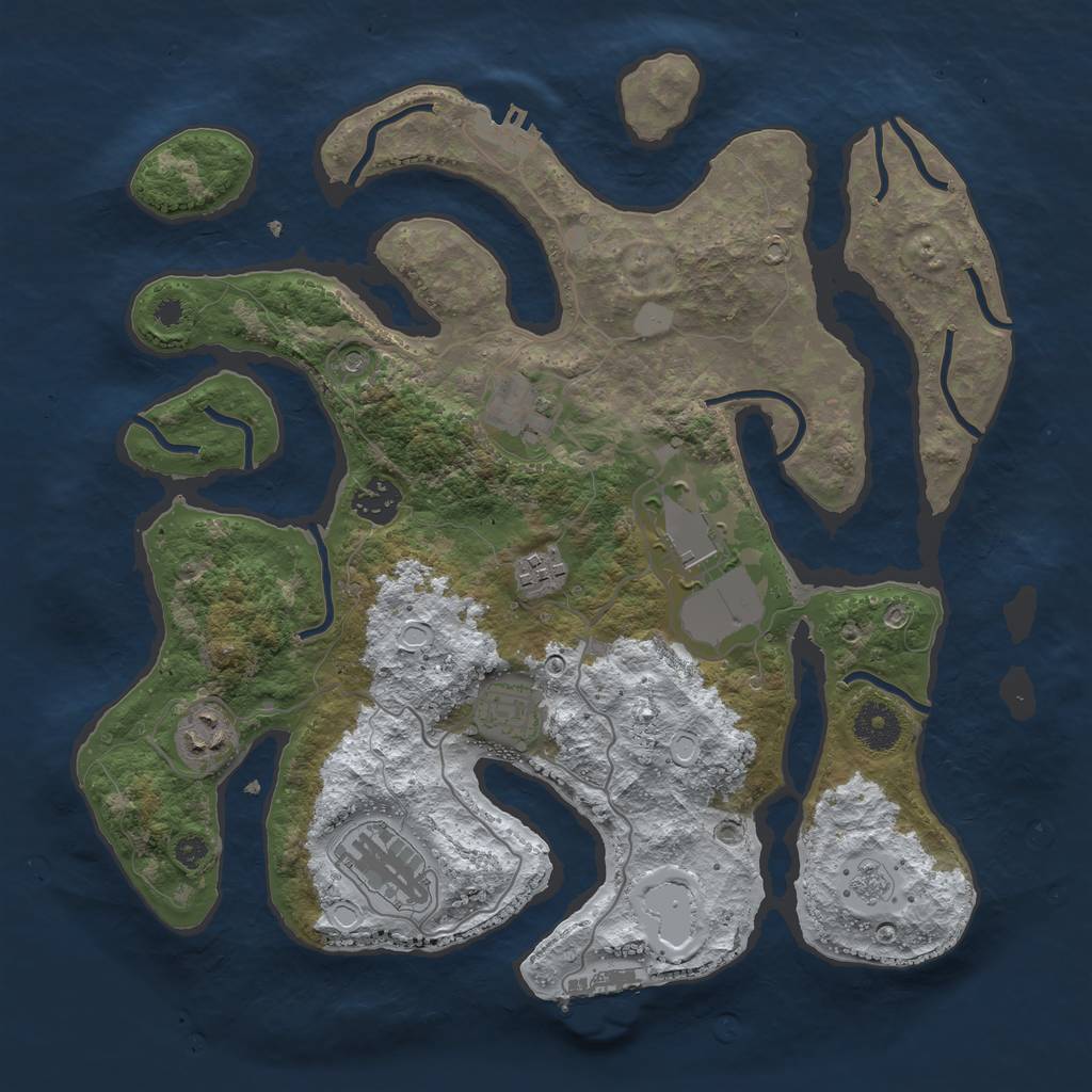 Rust Map: Procedural Map, Size: 3500, Seed: 1815052, 16 Monuments