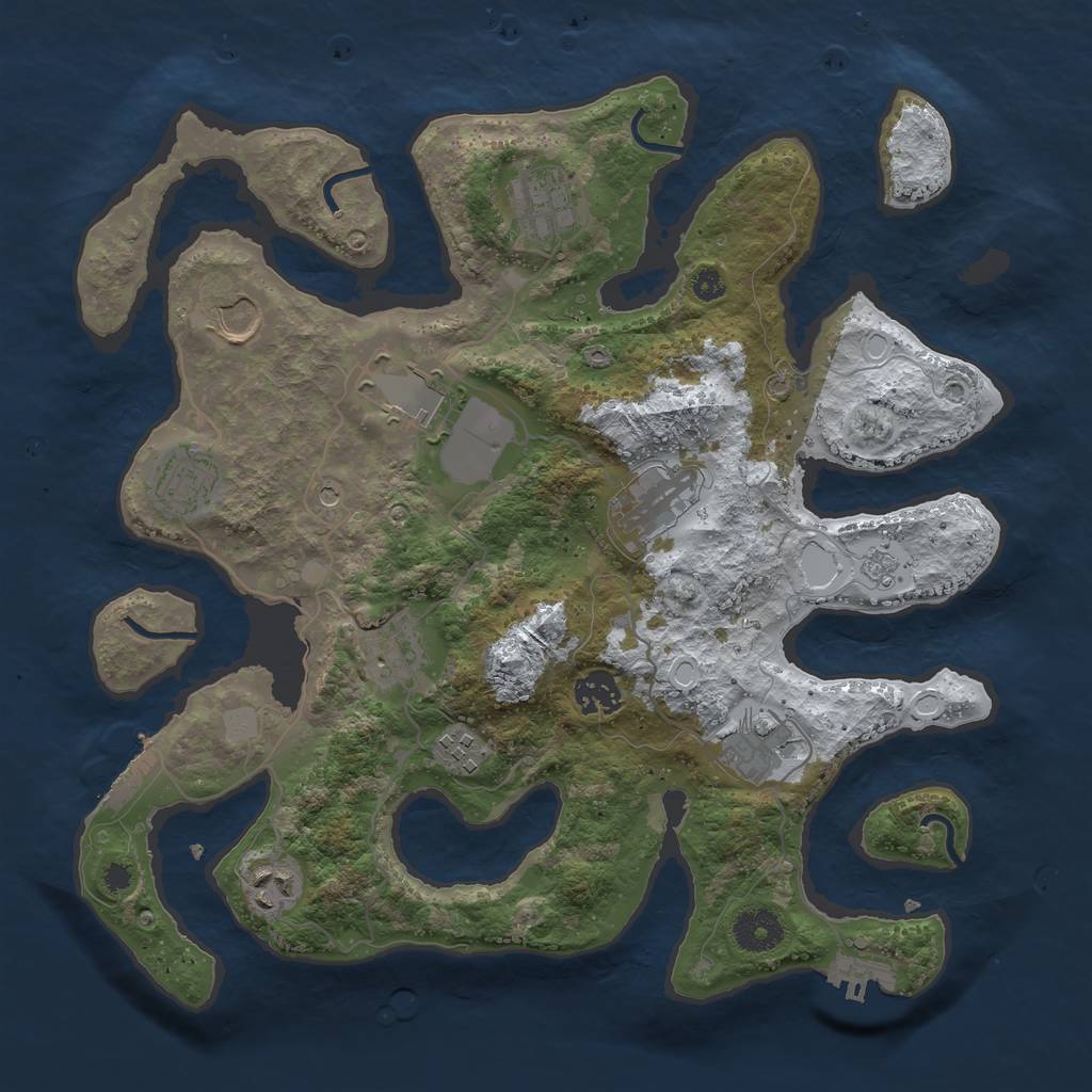 Rust Map: Procedural Map, Size: 3550, Seed: 983623, 19 Monuments