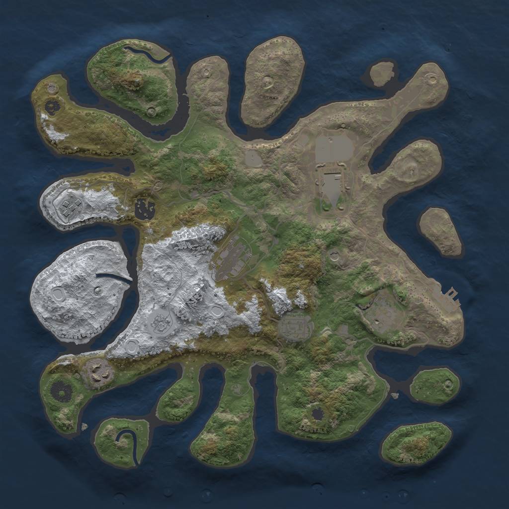 Rust Map: Procedural Map, Size: 3500, Seed: 1581427, 15 Monuments