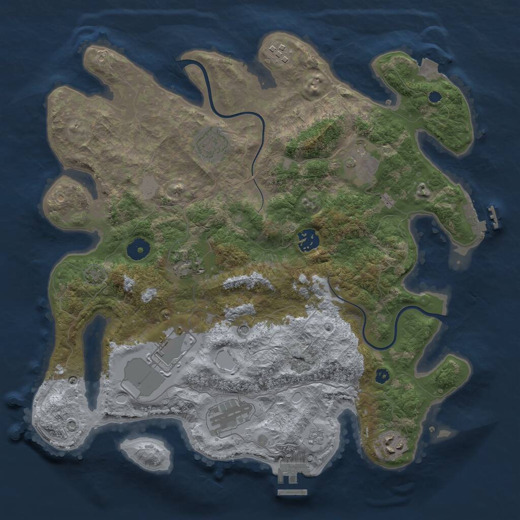 Rust Map: Procedural Map, Size: 3550, Seed: 497301, 14 Monuments