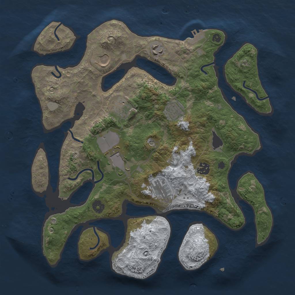 Rust Map: Procedural Map, Size: 3500, Seed: 2135725, 14 Monuments