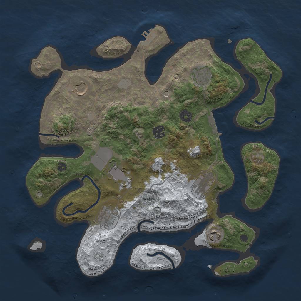 Rust Map: Procedural Map, Size: 3500, Seed: 1046489, 16 Monuments