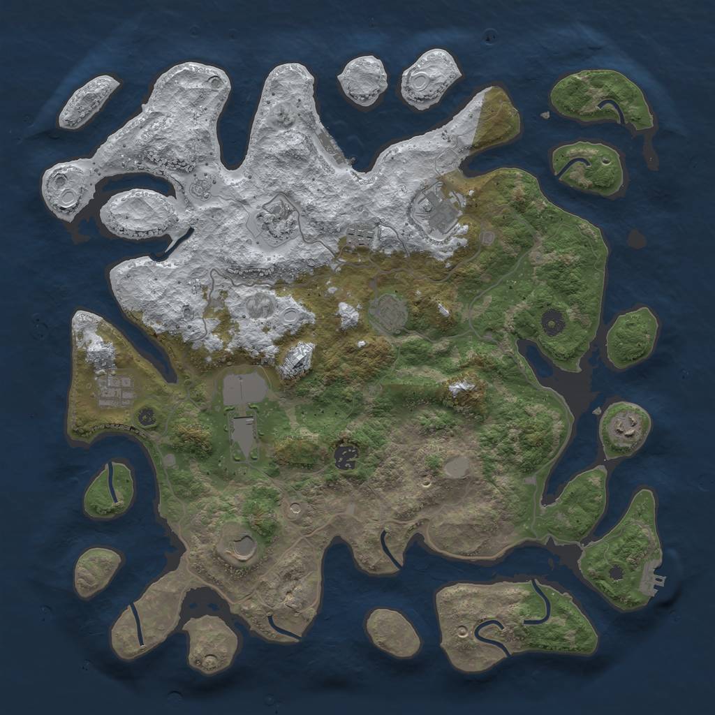 Rust Map: Procedural Map, Size: 4250, Seed: 4953422, 18 Monuments
