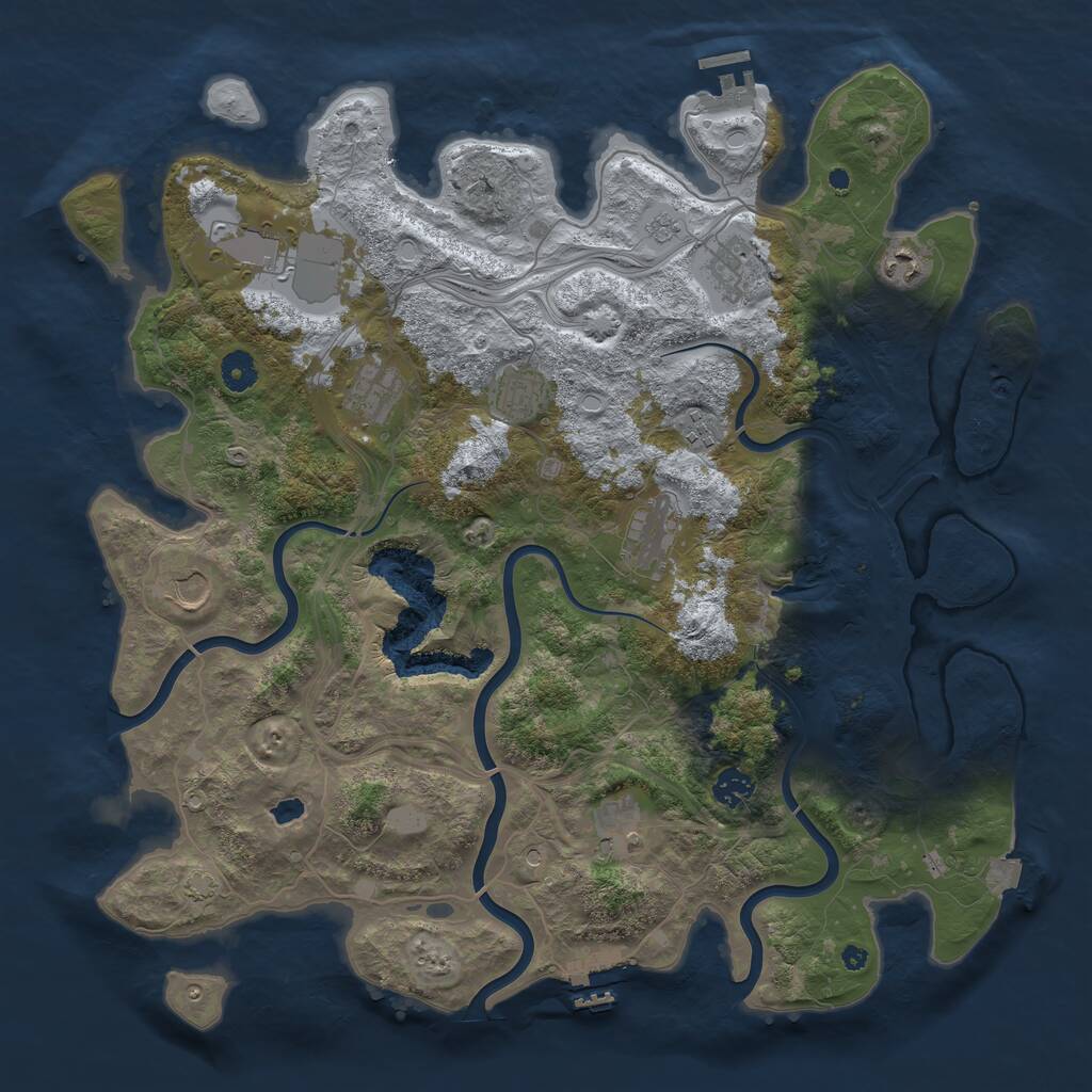 Rust Map: Procedural Map, Size: 4250, Seed: 1840566, 16 Monuments
