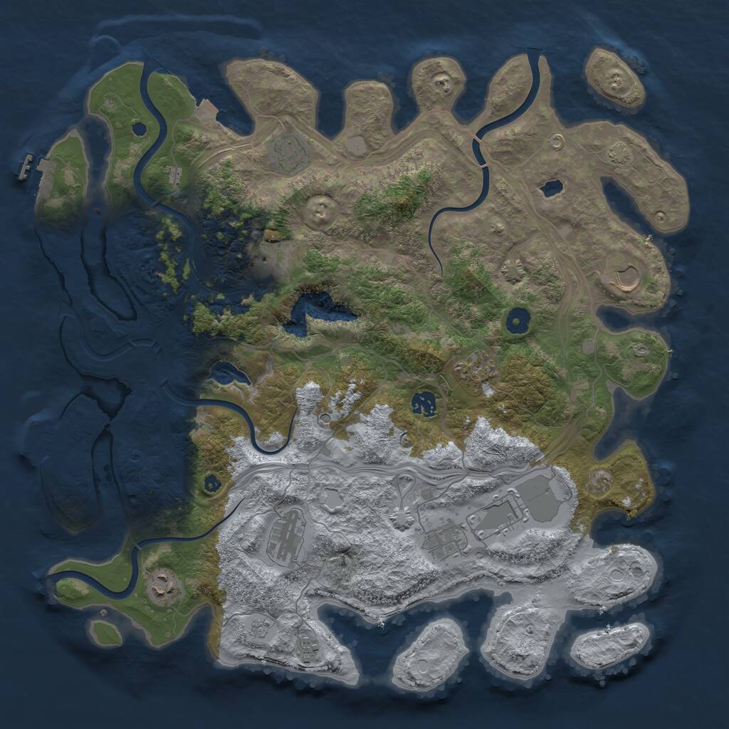 Rust Map: Procedural Map, Size: 4250, Seed: 5674540, 16 Monuments