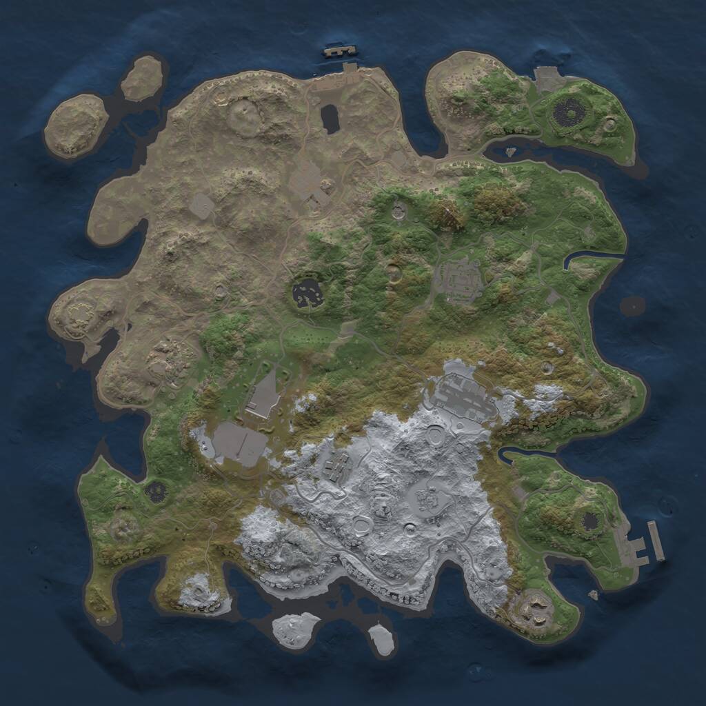 Rust Map: Procedural Map, Size: 3500, Seed: 1821126, 14 Monuments