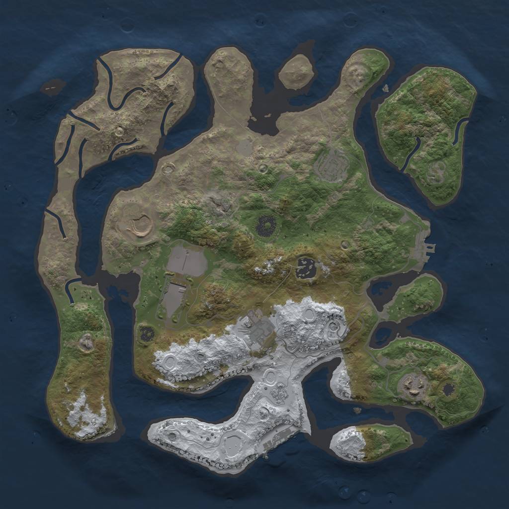 Rust Map: Procedural Map, Size: 3500, Seed: 5860619, 15 Monuments