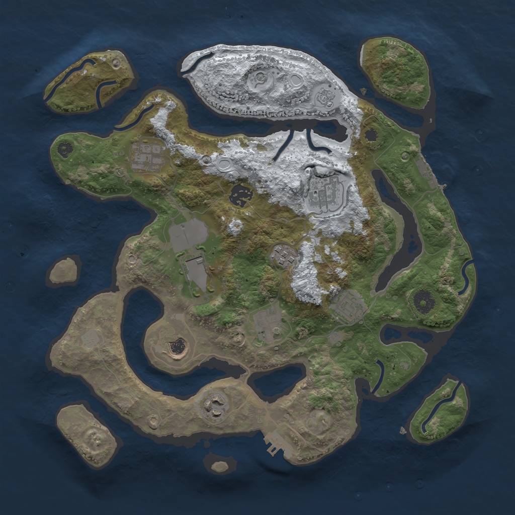 Rust Map: Procedural Map, Size: 3500, Seed: 5069705, 18 Monuments