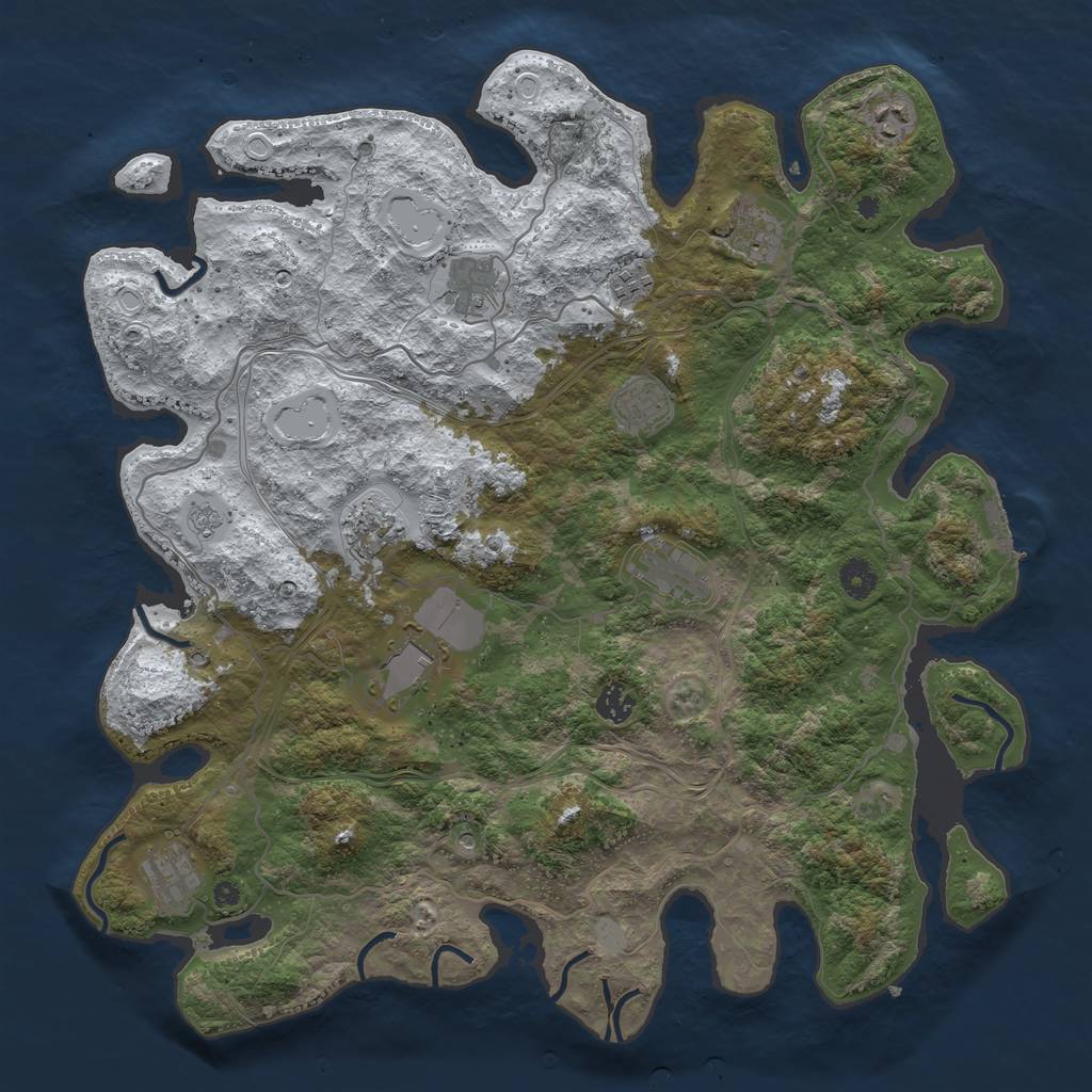 Rust Map: Procedural Map, Size: 4250, Seed: 3926350, 18 Monuments
