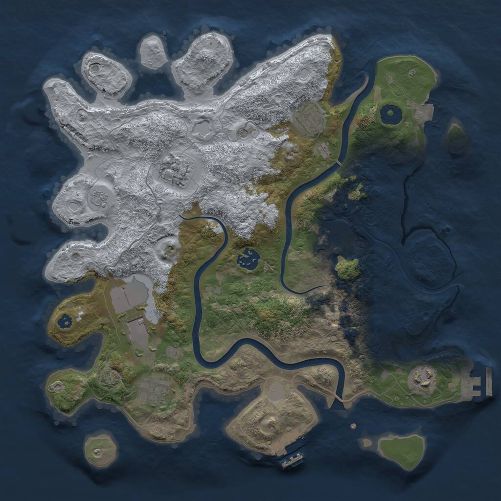 Rust Map: Procedural Map, Size: 3500, Seed: 3101294, 14 Monuments