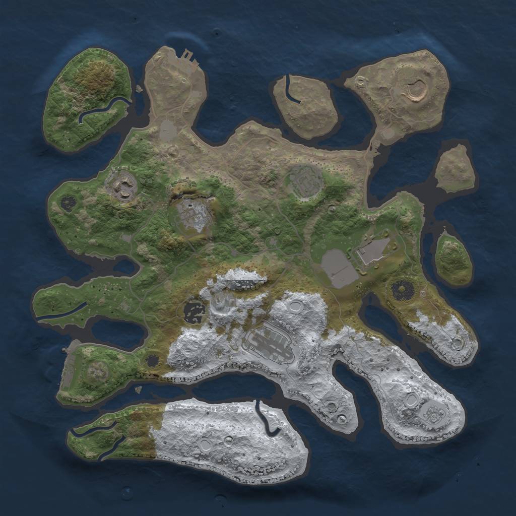 Rust Map: Procedural Map, Size: 3500, Seed: 1096630, 15 Monuments