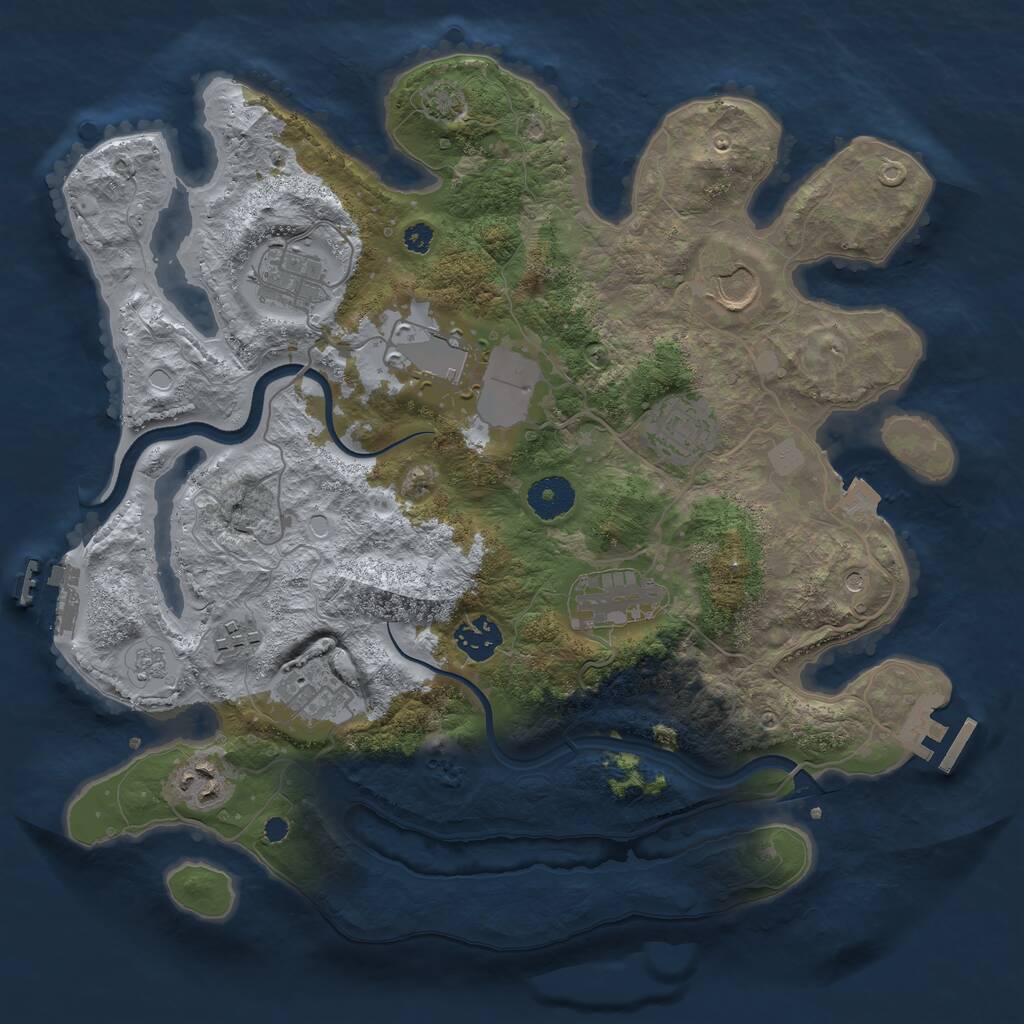 Rust Map: Procedural Map, Size: 3500, Seed: 6084059, 15 Monuments