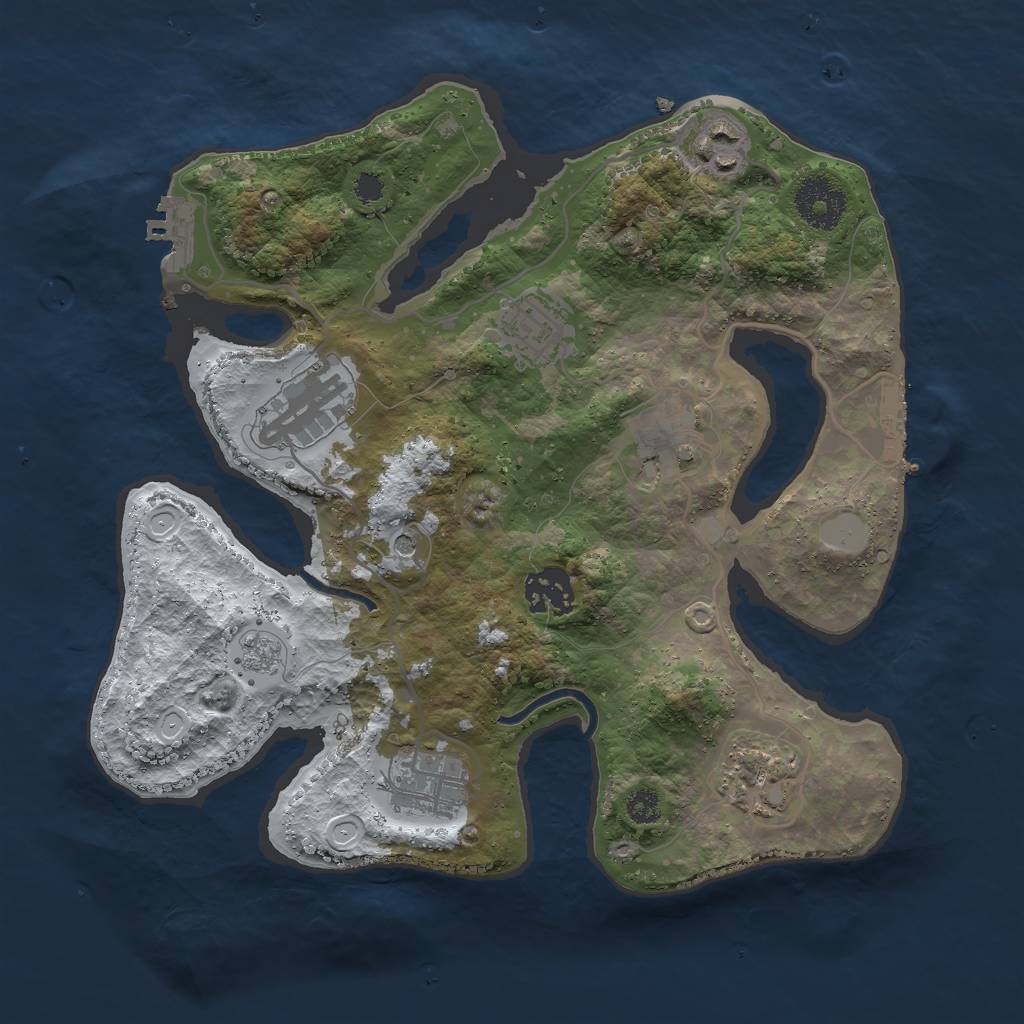 Rust Map: Procedural Map, Size: 3000, Seed: 1081457151, 16 Monuments