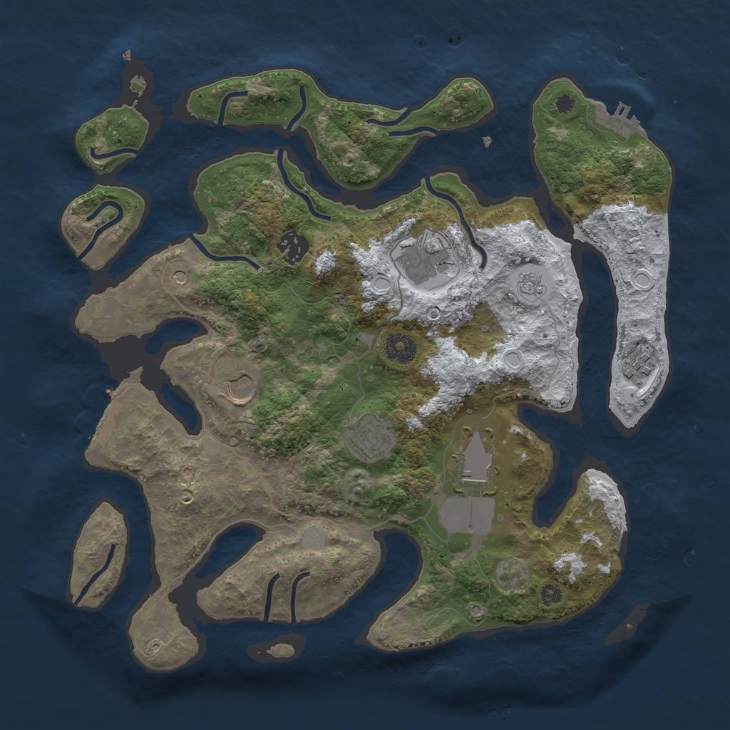 Rust Map: Procedural Map, Size: 3500, Seed: 5854167, 15 Monuments