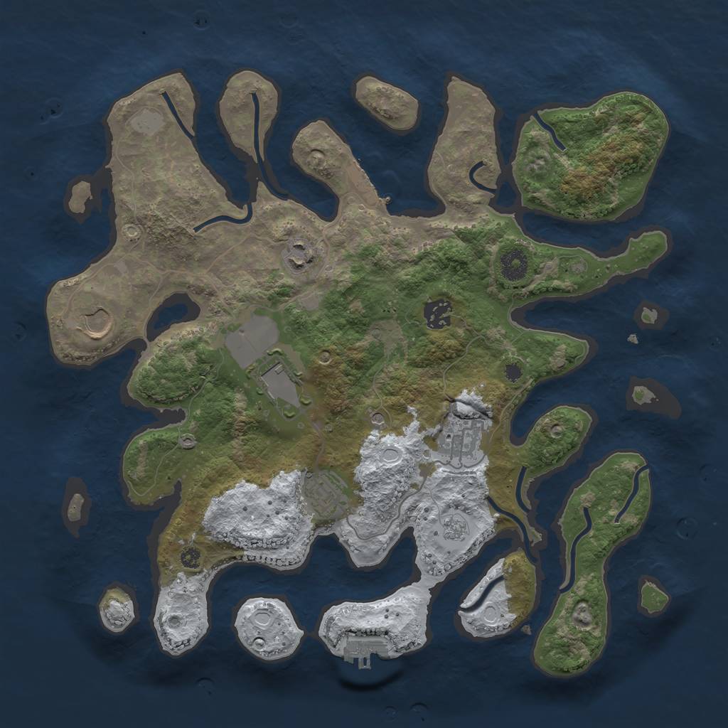 Rust Map: Procedural Map, Size: 3600, Seed: 60967916, 15 Monuments