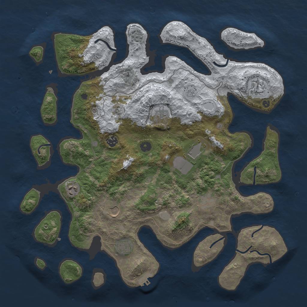 Rust Map: Procedural Map, Size: 4250, Seed: 517536, 17 Monuments