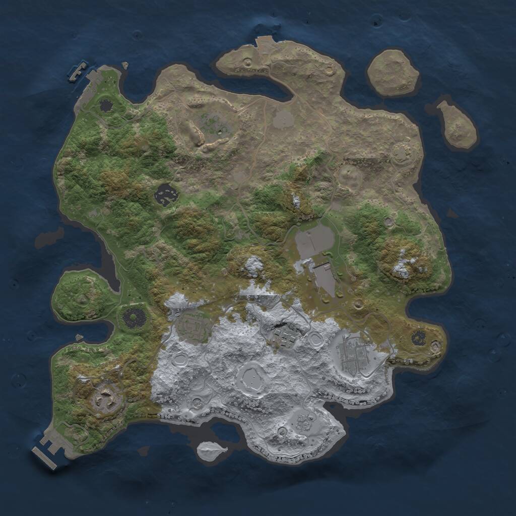 Rust Map: Procedural Map, Size: 3500, Seed: 6431944, 13 Monuments