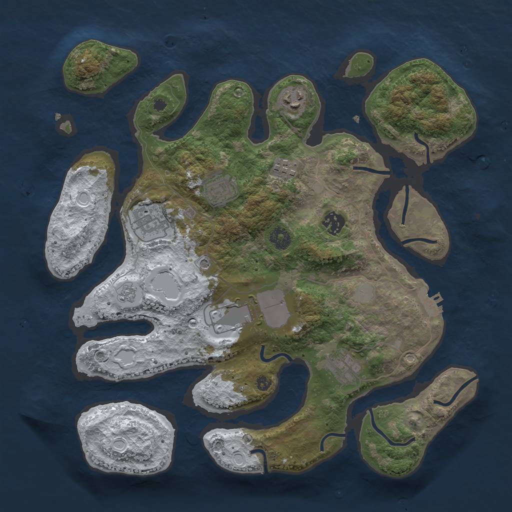 Rust Map: Procedural Map, Size: 3500, Seed: 1620012, 15 Monuments