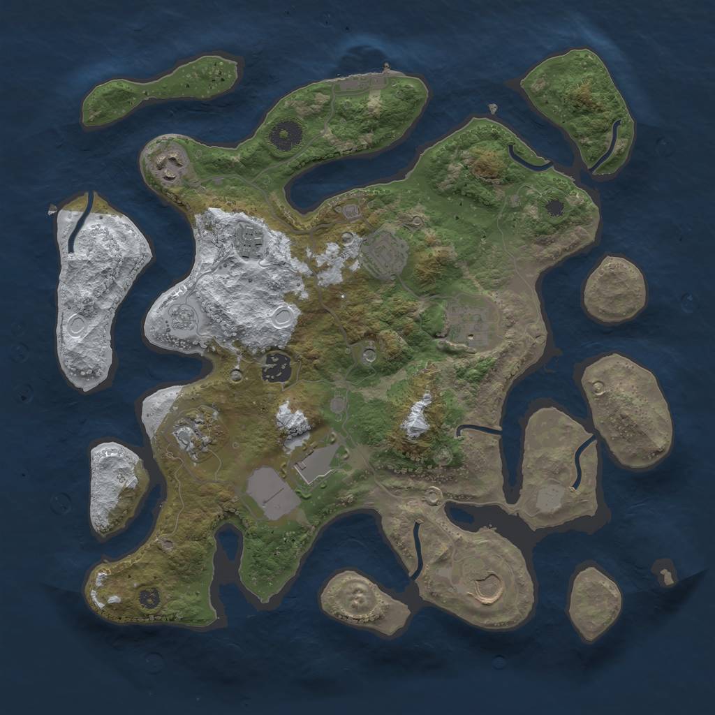 Rust Map: Procedural Map, Size: 3500, Seed: 4973771, 16 Monuments