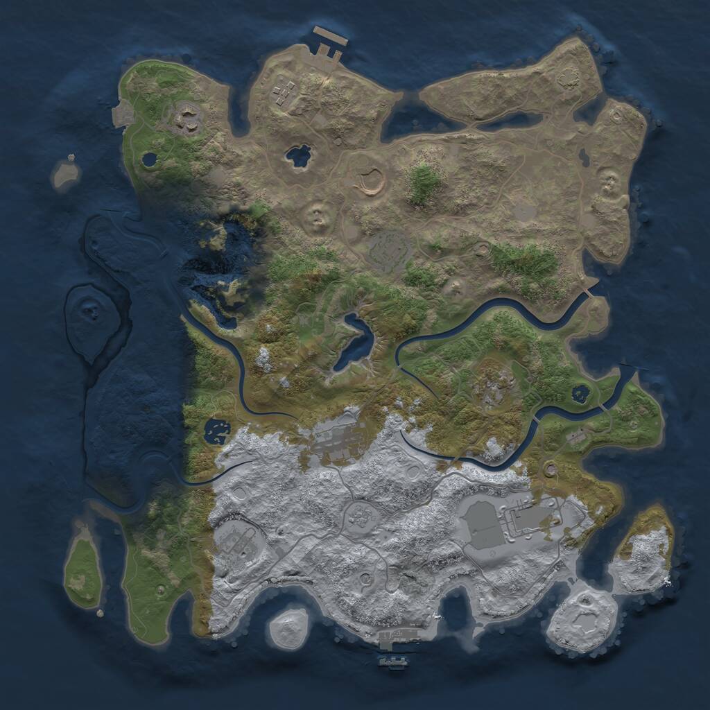 Rust Map: Procedural Map, Size: 4000, Seed: 293562276, 15 Monuments