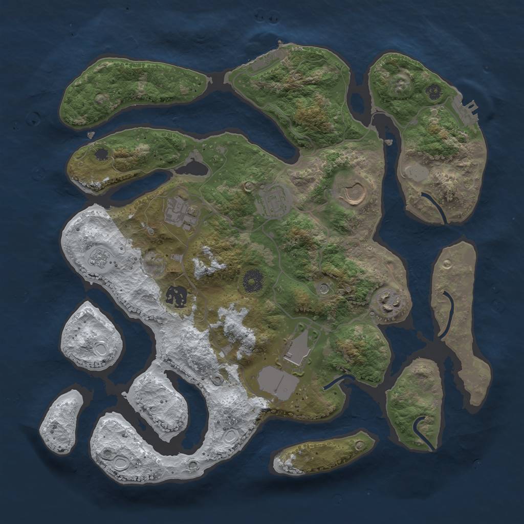 Rust Map: Procedural Map, Size: 3500, Seed: 4895495, 15 Monuments