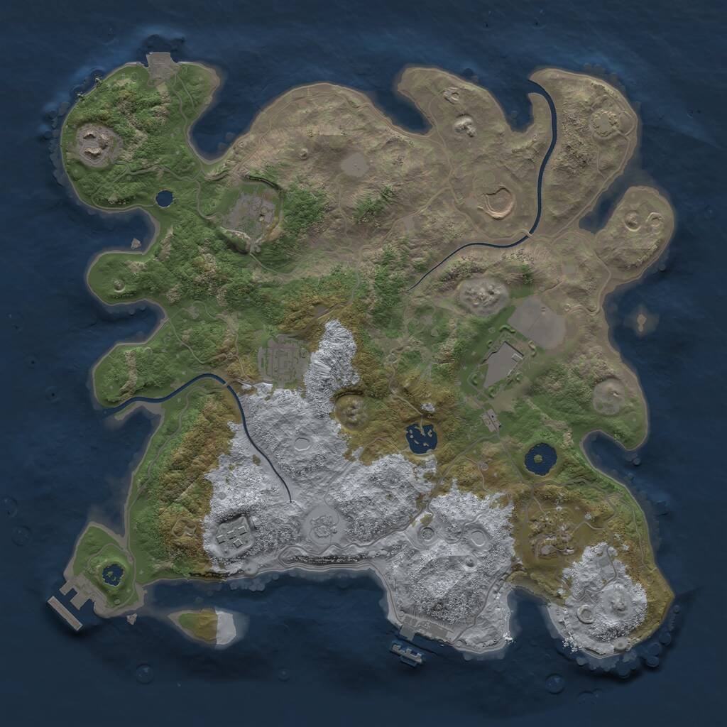 Rust Map: Procedural Map, Size: 3500, Seed: 3191952, 14 Monuments