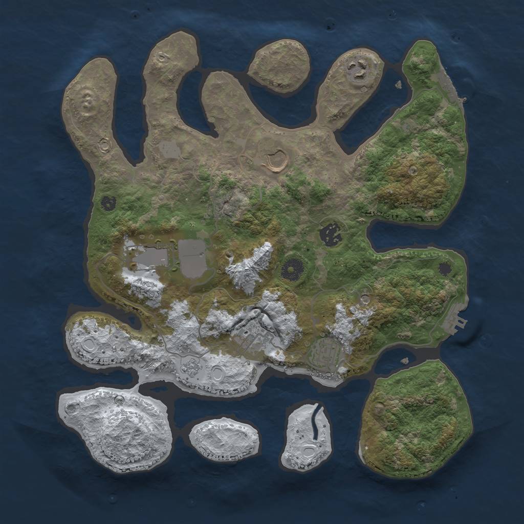 Rust Map: Procedural Map, Size: 3500, Seed: 1375196, 15 Monuments