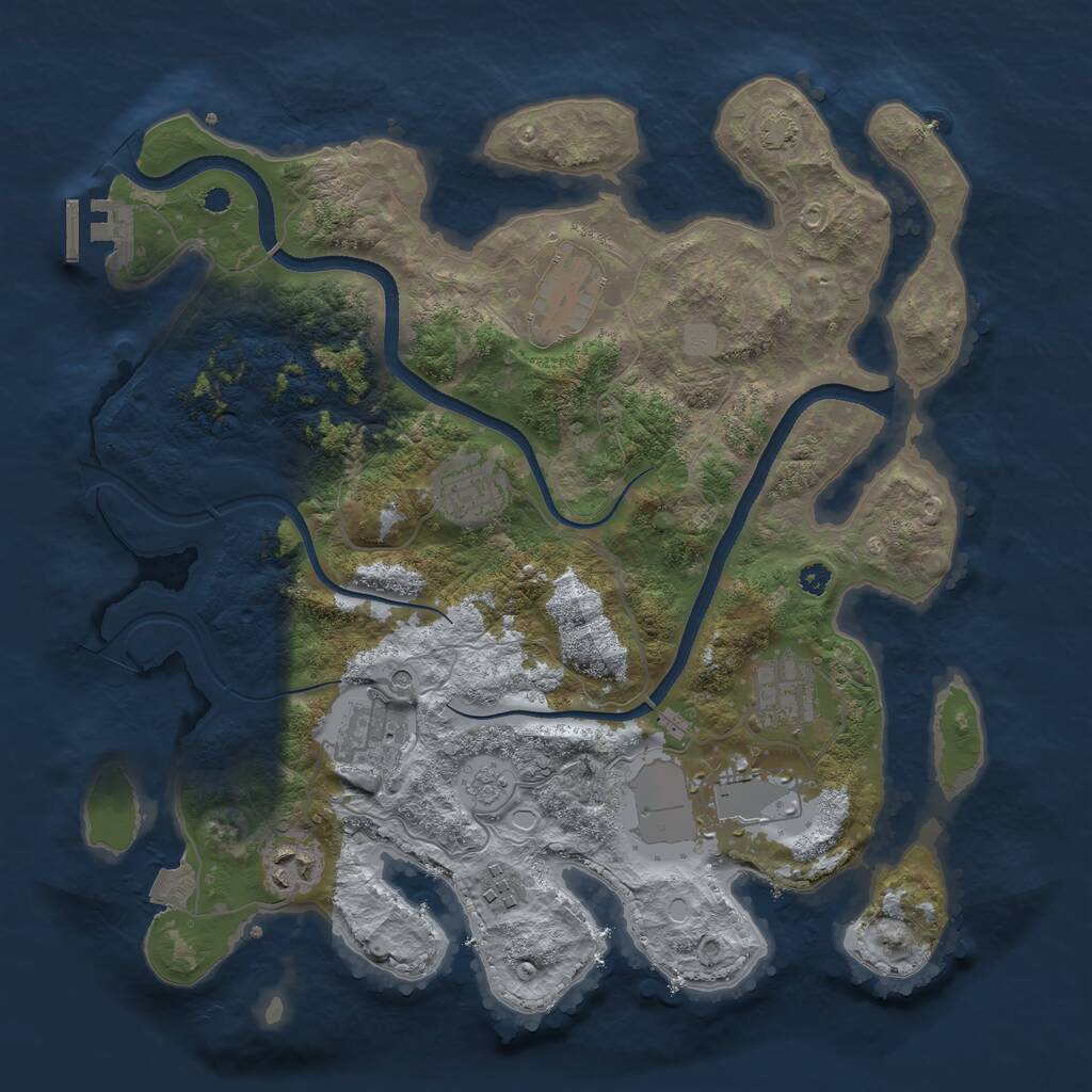 Rust Map: Procedural Map, Size: 3500, Seed: 5000500, 12 Monuments