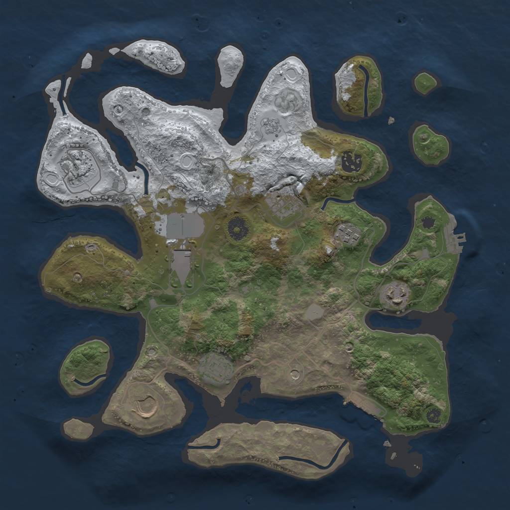 Rust Map: Procedural Map, Size: 3500, Seed: 683657156, 17 Monuments