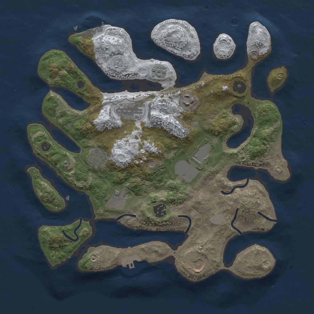 Rust Map: Procedural Map, Size: 3550, Seed: 314164, 17 Monuments