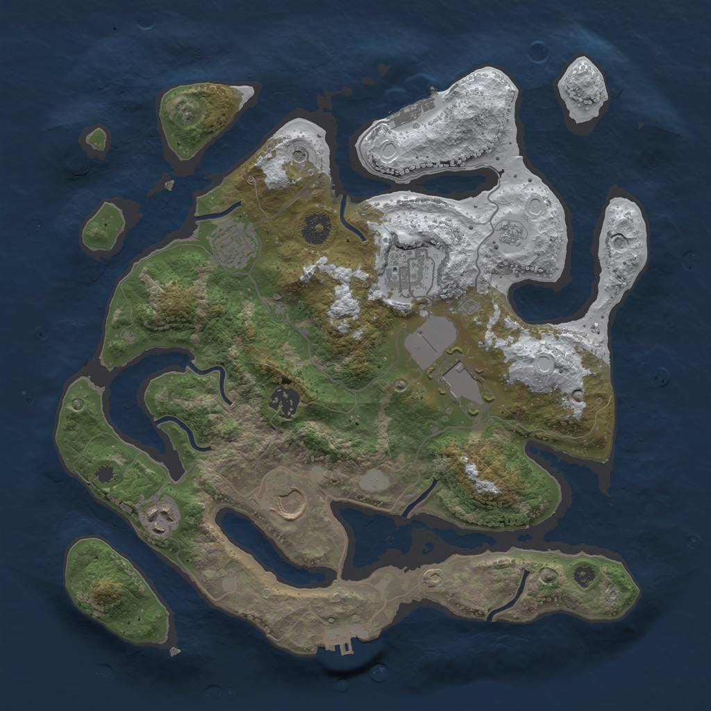 Rust Map: Procedural Map, Size: 3500, Seed: 5289771, 15 Monuments