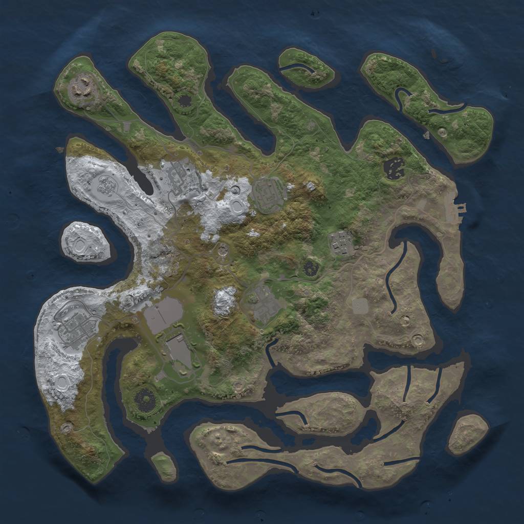 Rust Map: Procedural Map, Size: 3500, Seed: 4426703, 16 Monuments