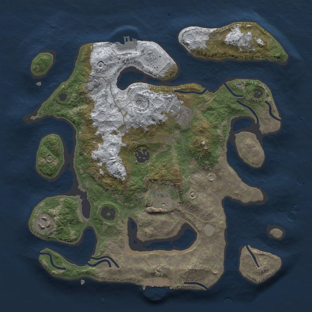 Rust Map: Procedural Map, Size: 3250, Seed: 103117, 13 Monuments