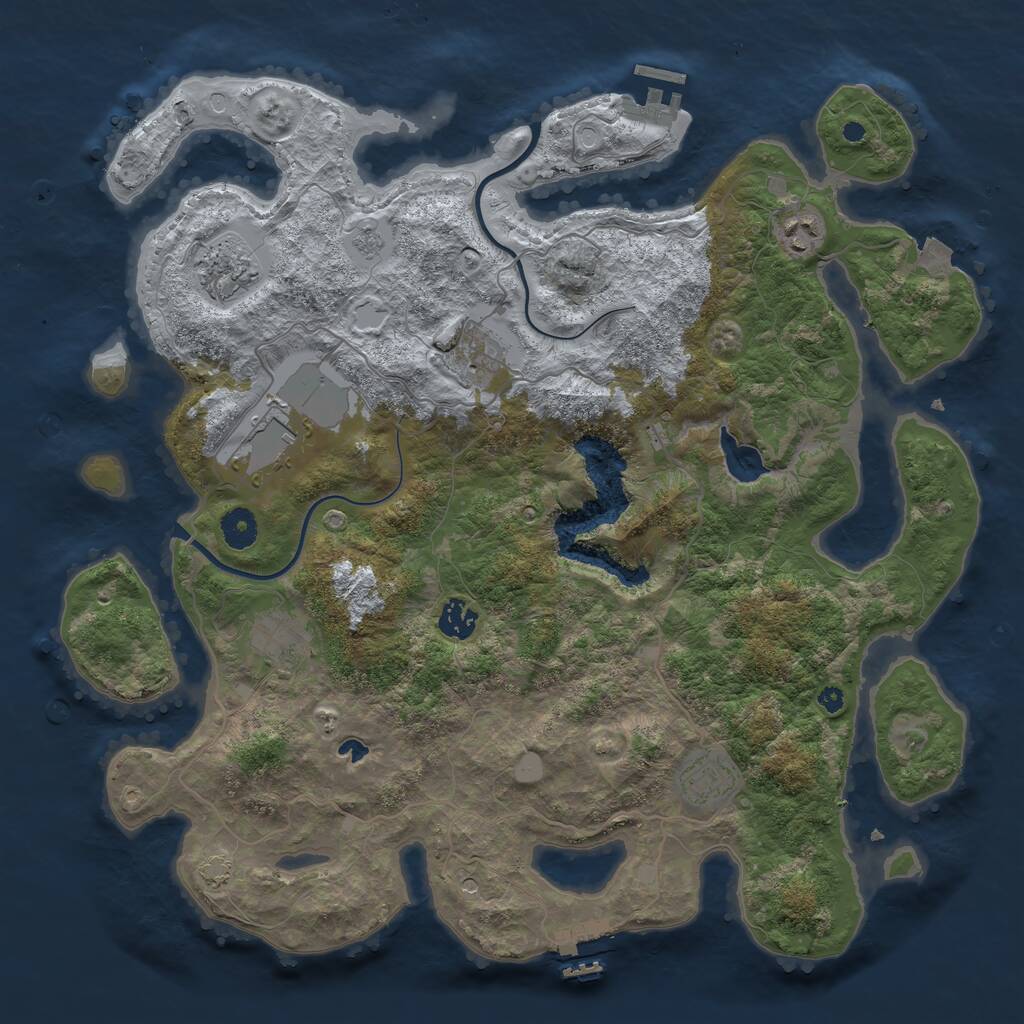 Rust Map: Procedural Map, Size: 4000, Seed: 231246, 13 Monuments