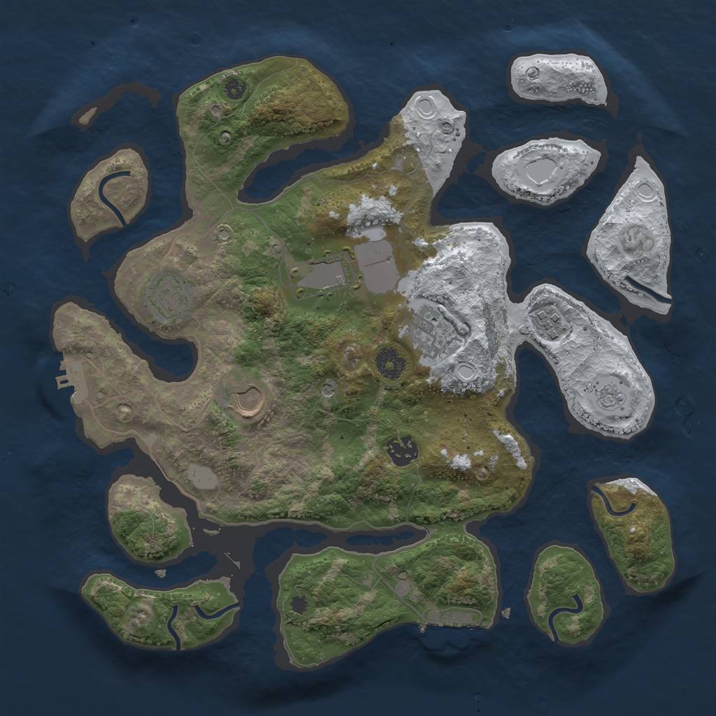 Rust Map: Procedural Map, Size: 3500, Seed: 142349, 15 Monuments