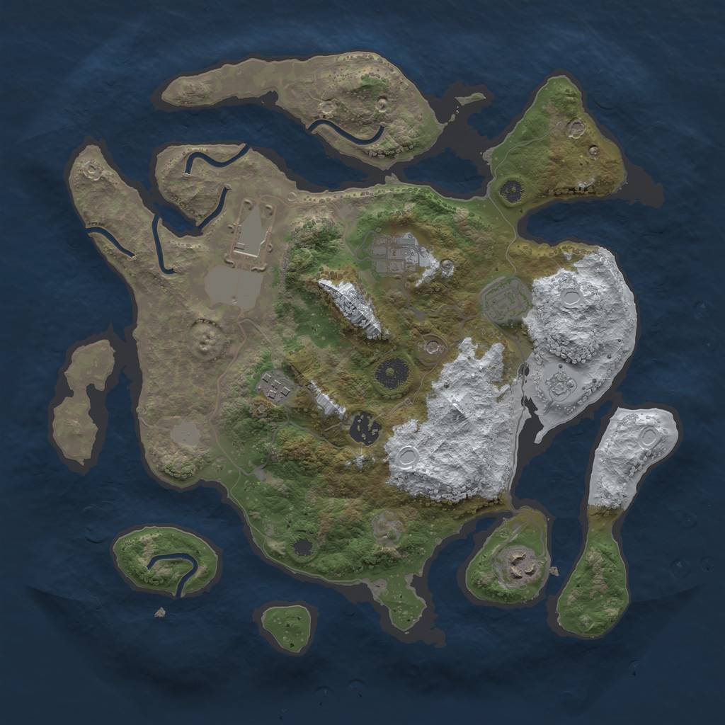 Rust Map: Procedural Map, Size: 3500, Seed: 3616444, 13 Monuments