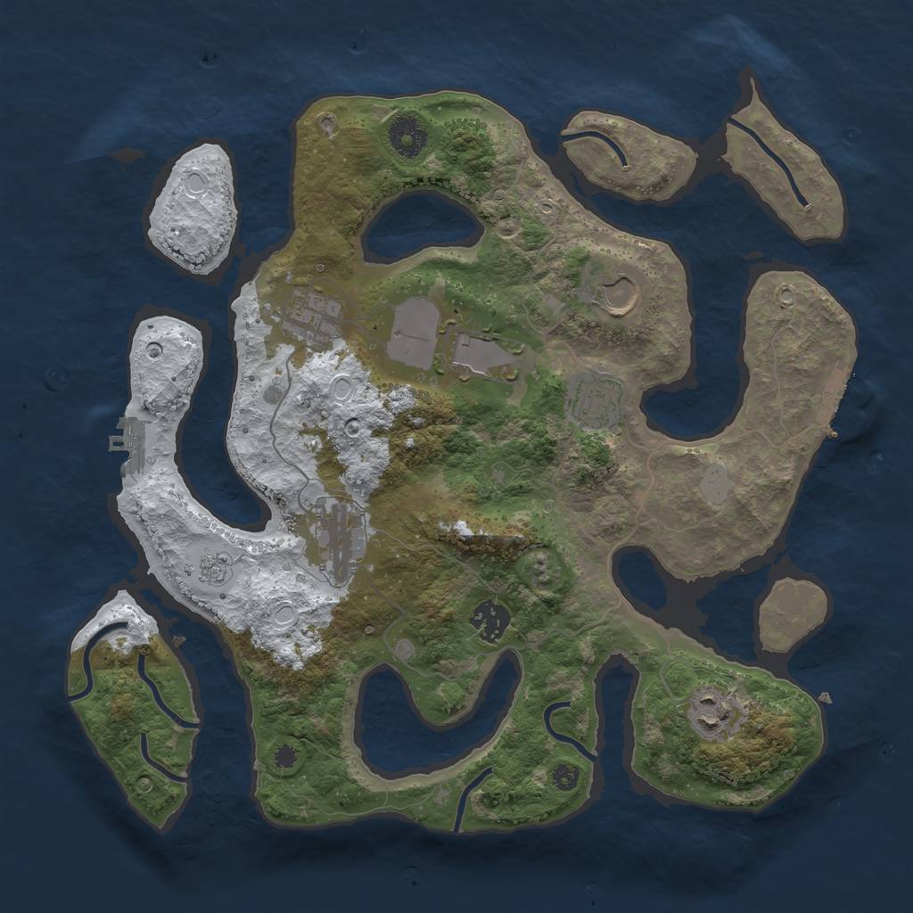 Rust Map: Procedural Map, Size: 3500, Seed: 2592470, 15 Monuments