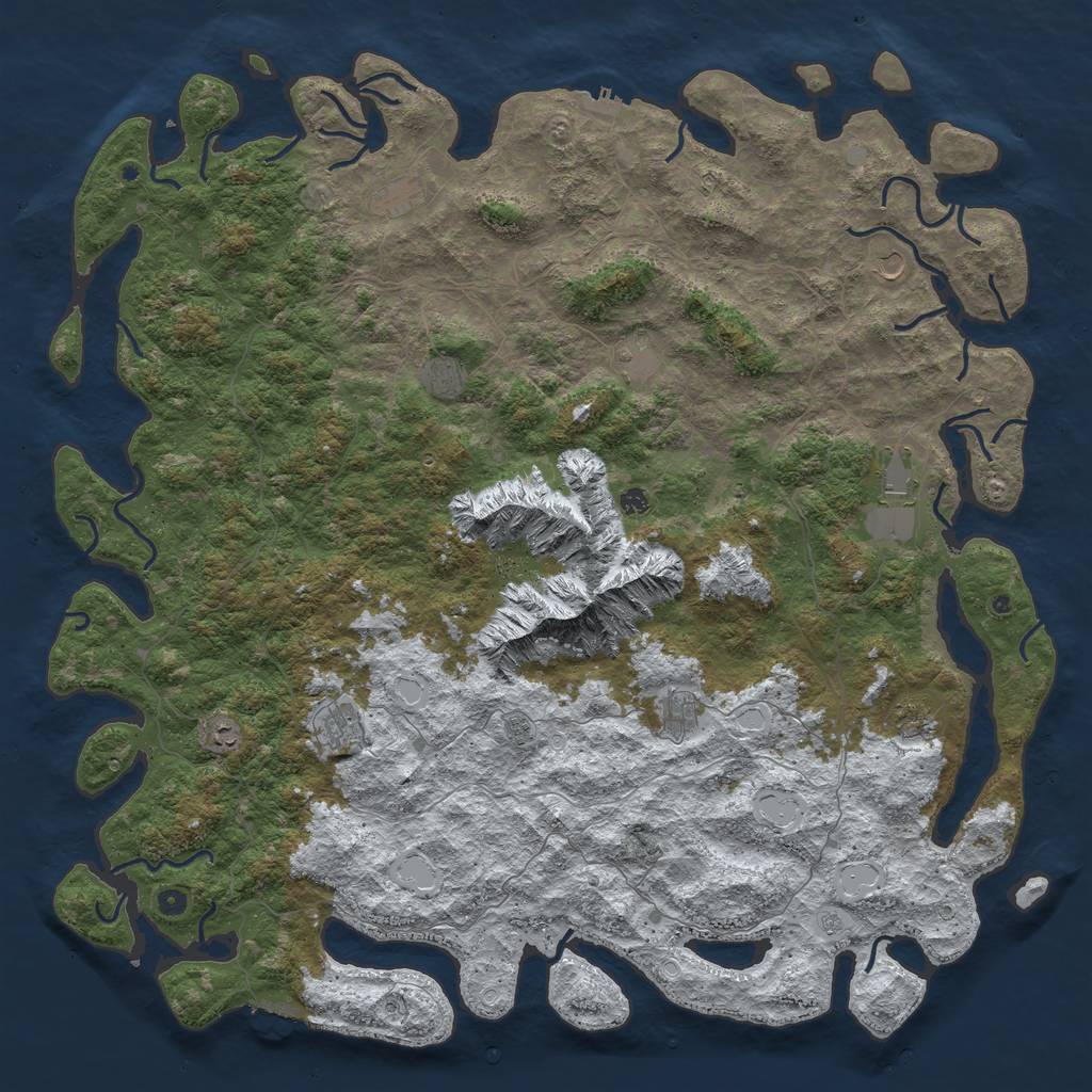 Rust Map: Procedural Map, Size: 6000, Seed: 77312955, 20 Monuments