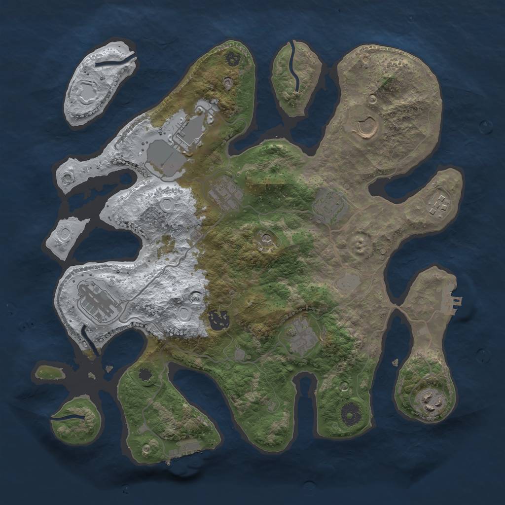 Rust Map: Procedural Map, Size: 3500, Seed: 219804, 17 Monuments